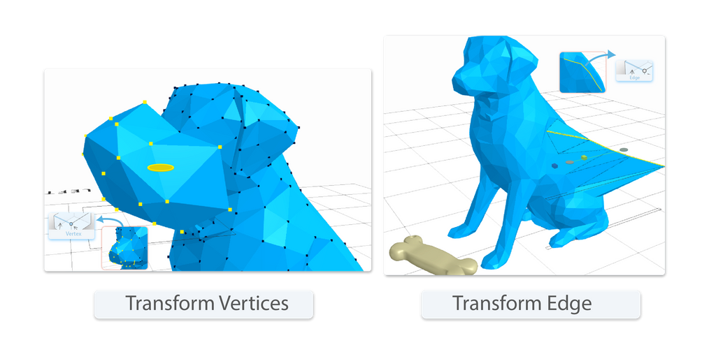 Transform edges and vertices
